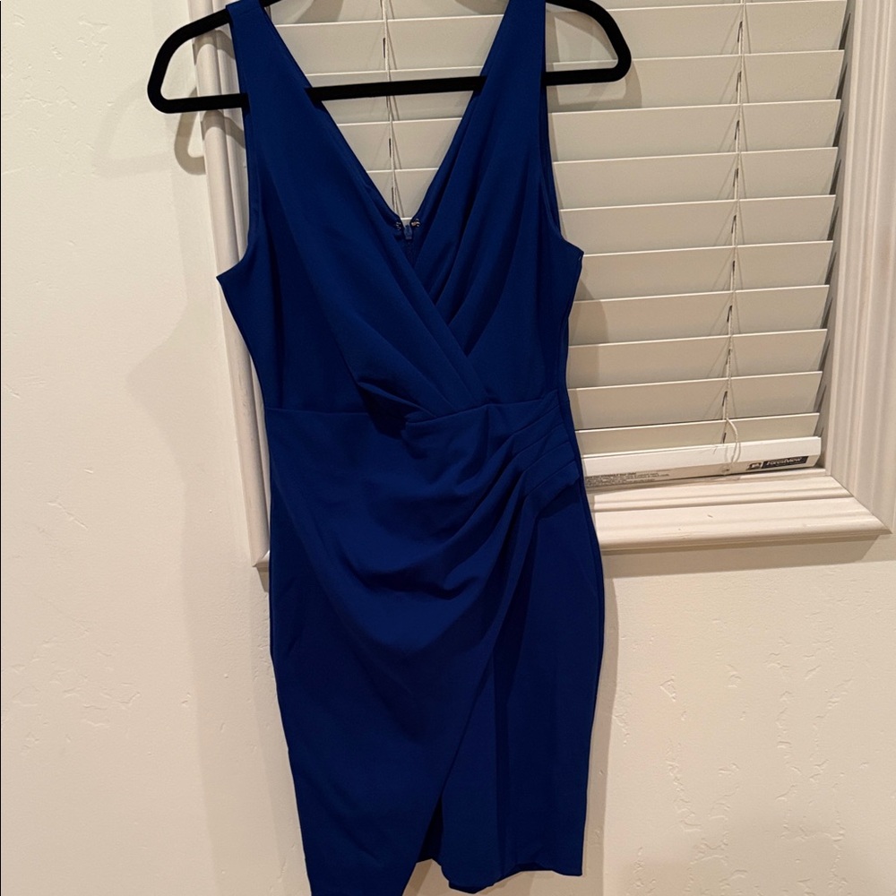 Guess Deep Blue Wrap Mini Dress